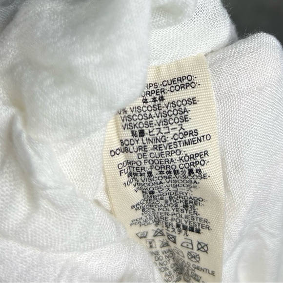 Free People Dress Womens XS Oxford Embroidered Boho Cut Out Long Sleeve Mini - Picture 9 of 9